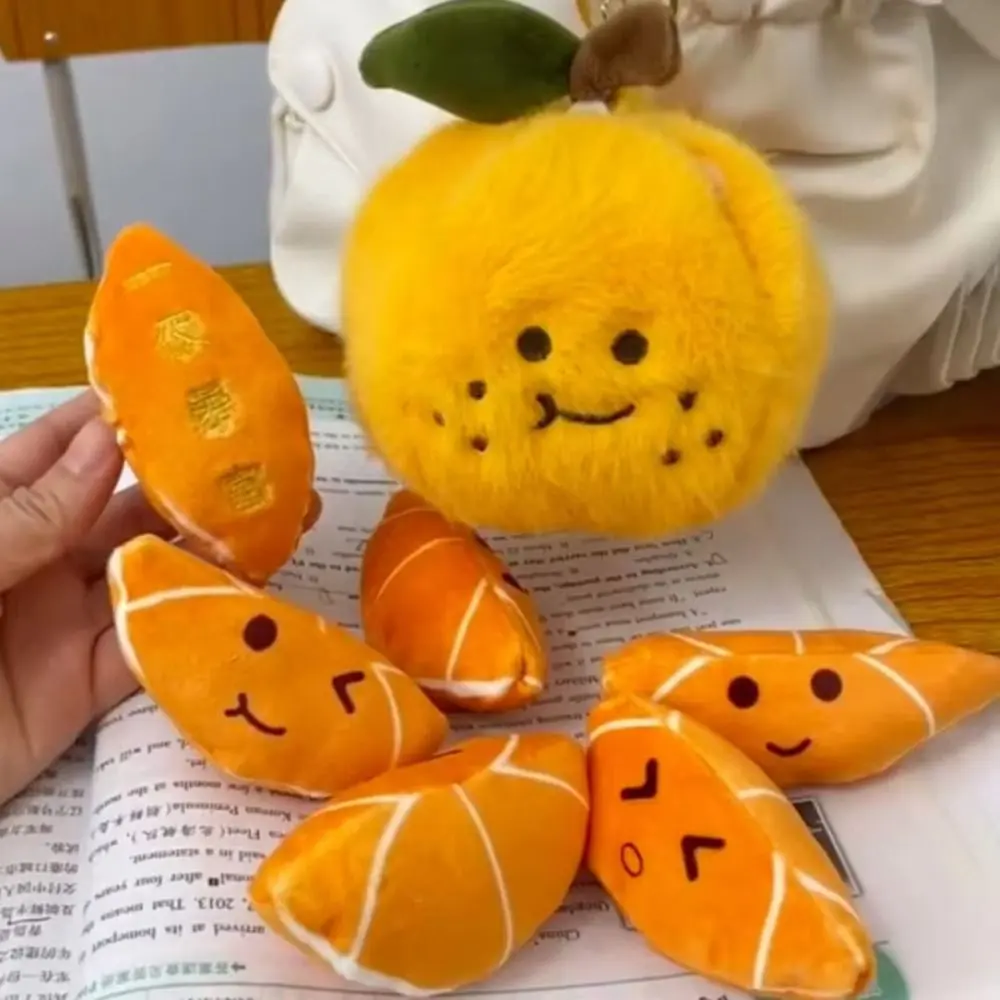 New Peelable Orange Segments Plush Toy Kawaii Stuffed Backpack Pendant Soft Cartoon Toy