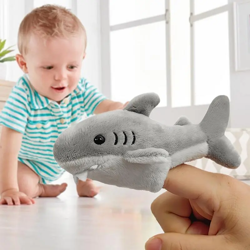 Animal Finger Puppets Kids Plush Cartoon Marine Animals Finger Puppets Educational Story Telling Learning Aid Soft Dolls Props