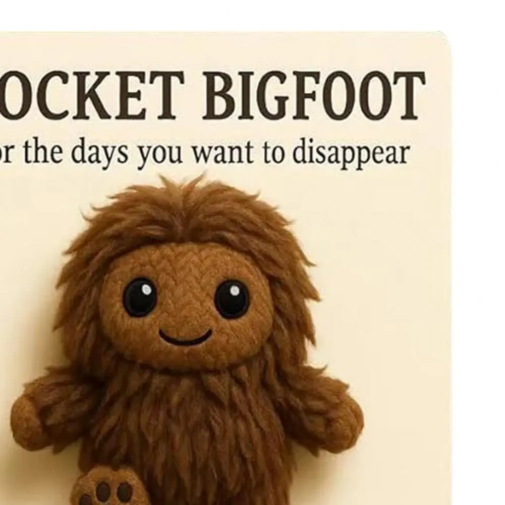 Pocket Sasquatch Plush Doll Emotional Support Stuffed Mini Sasquatch Portable Positive Animal Sasquatch Doll