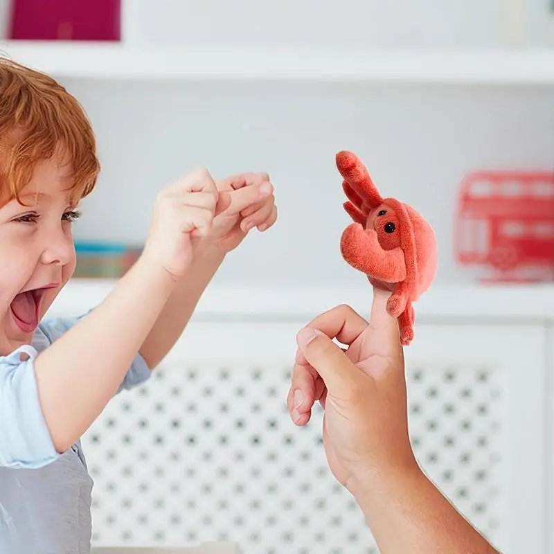 Animal Finger Puppets Kids Plush Cartoon Marine Animals Finger Puppets Educational Story Telling Learning Aid Soft Dolls Props