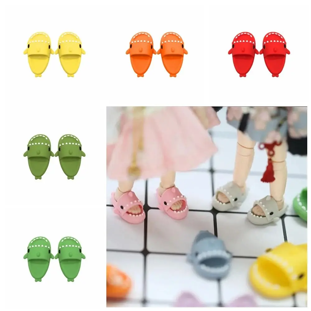 Round Toe Ob11 Doll Shark Slippers Mini Slippers BJD12 Doll Shoes Cartoon Shark Shape OB11 Shark Shoes For Ob11 1/12 Bjd Doll
