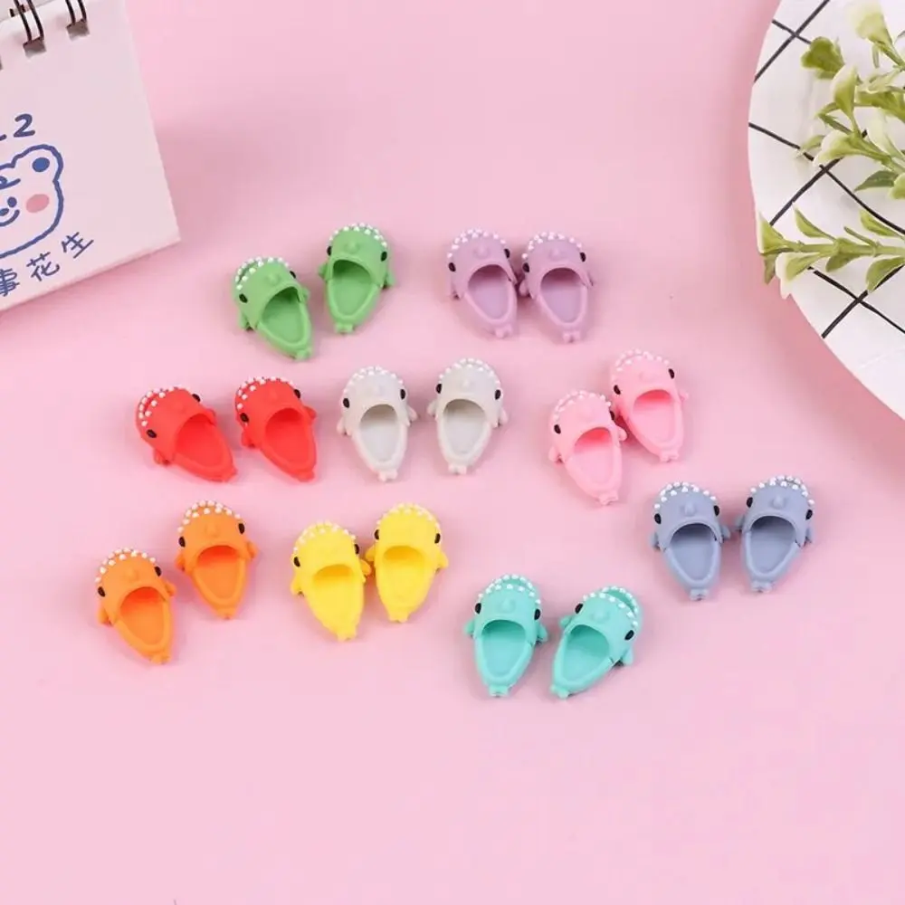Round Toe Ob11 Doll Shark Slippers Mini Slippers BJD12 Doll Shoes Cartoon Shark Shape OB11 Shark Shoes For Ob11 1/12 Bjd Doll