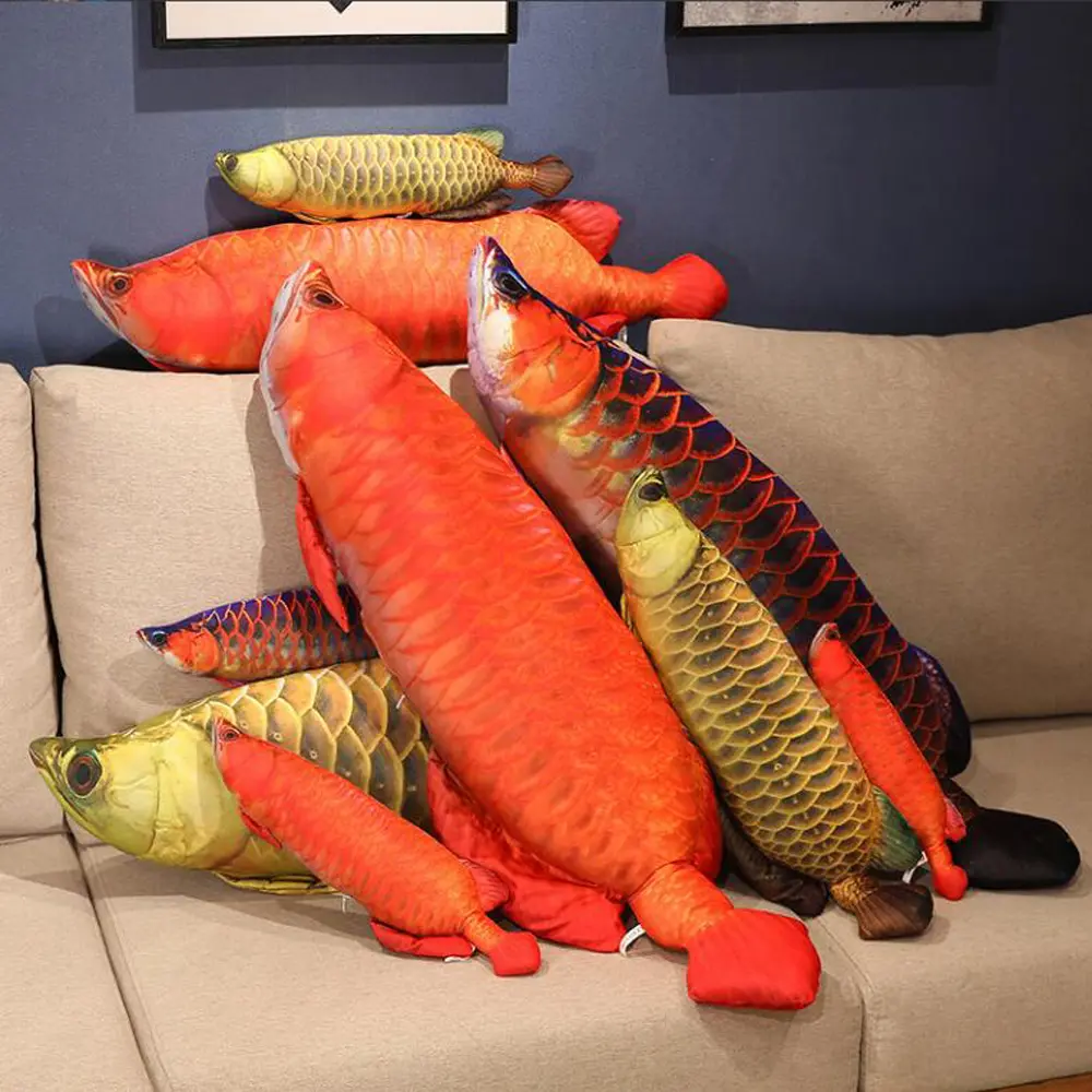 Simulation Arowana Fish Pillow Stuffed Plush Toy