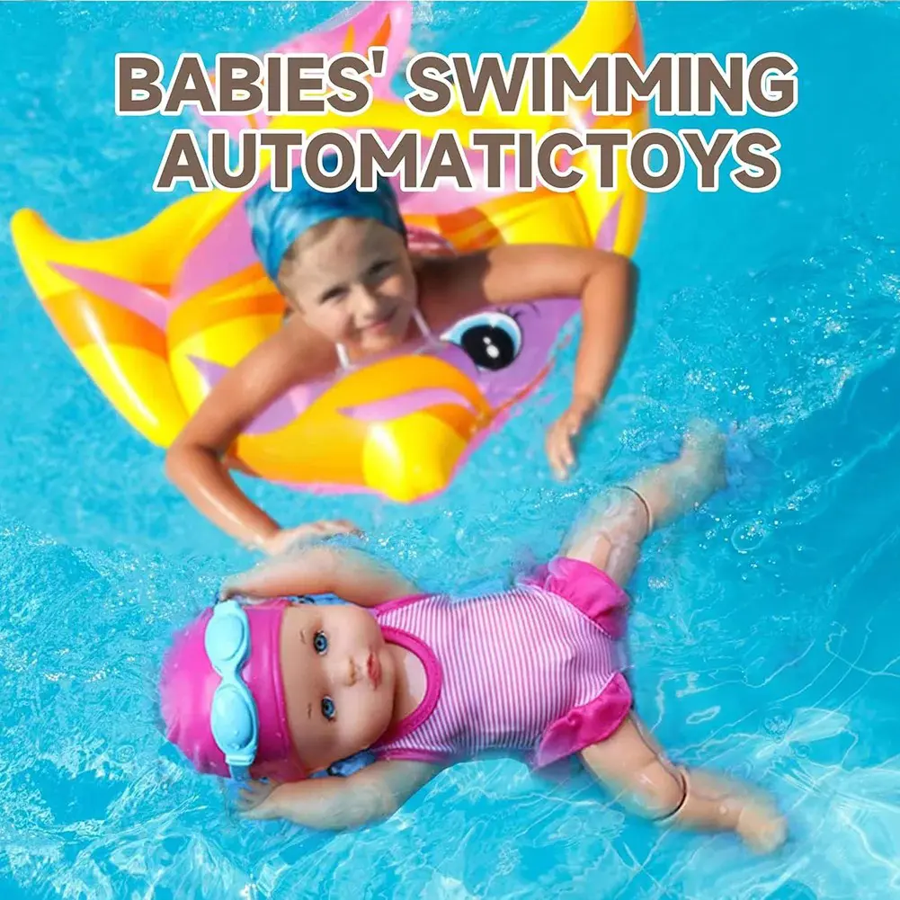 Swimming Doll with Movable Joint and Detachable Suit Water Baby Doll Kids Bathroom Bath Toy for Girls Birthday Gift for Kids