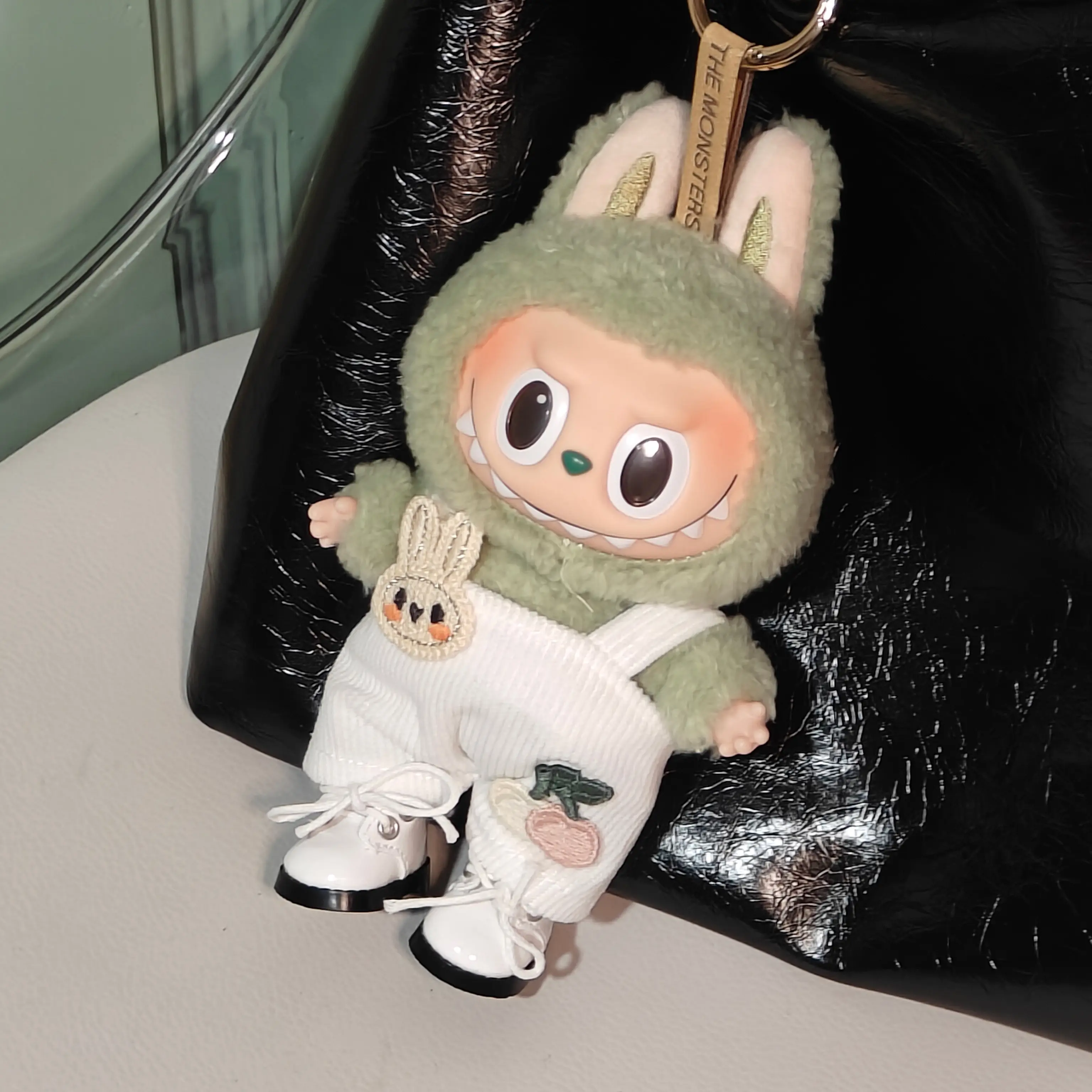 For 17cm Labubu Ropa Cartoon Rabbit Doll overalls Casual Style Labubu Outfit Labubu Accessories
