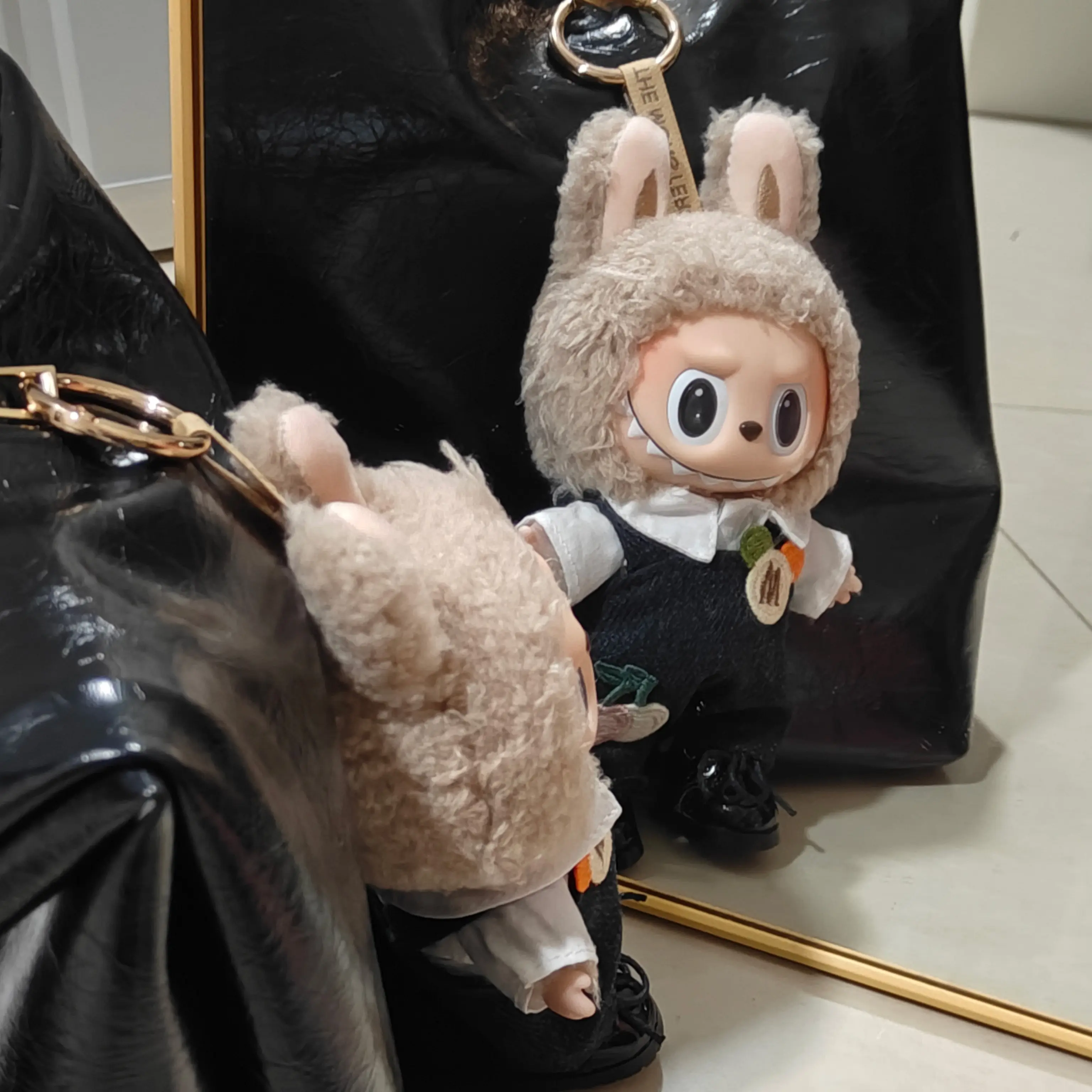 For 17cm Labubu Ropa Cartoon Rabbit Doll overalls Casual Style Labubu Outfit Labubu Accessories