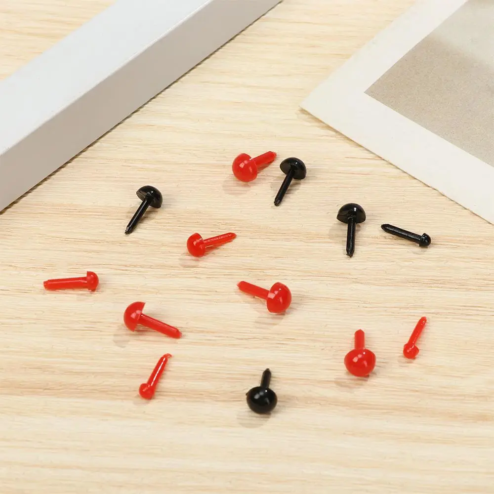 100Pcs 3/4/5/6mm Plastic Mini Safety Round Nose Stuffed Doll Eyes Plush Doll Eyes for Teddy Dog DIY Plastic Doll Eye Accessories