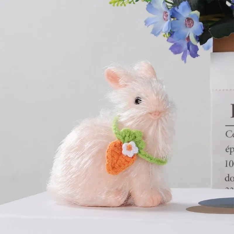 Child Safe Artificial Rabbit Dolls with Basket For Sensory And Fine Motor Skill
