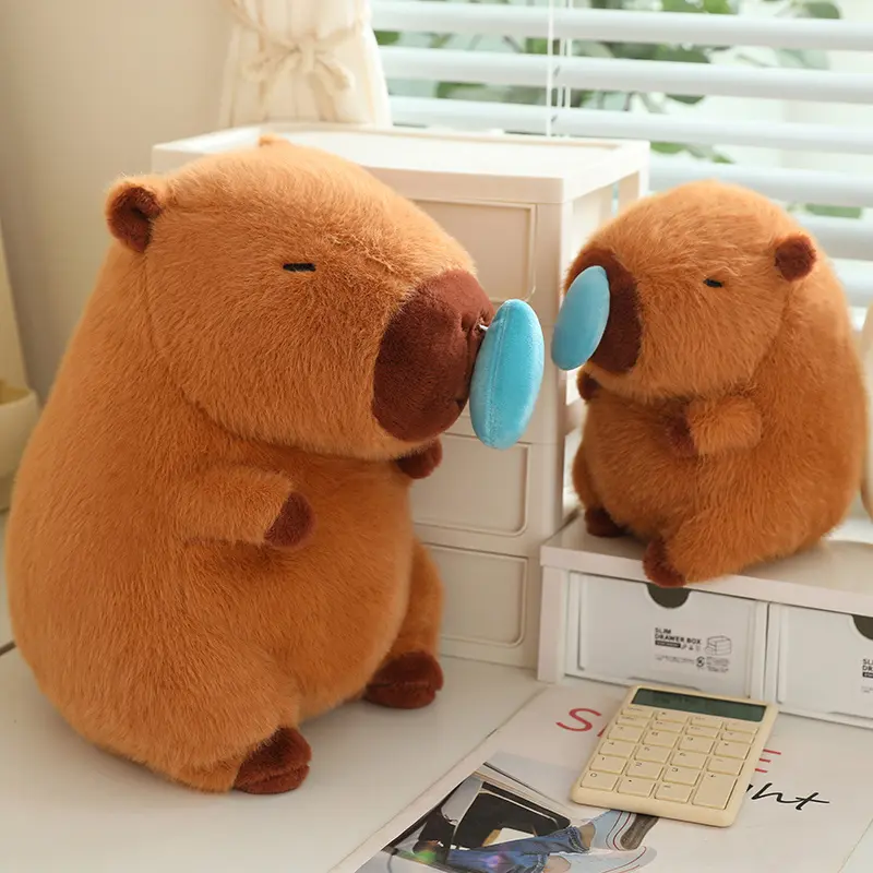 Kawaii Capybara Plush Simulation Animals With Stretchable Nasal Mucus Cute Capibara Fluffty Soft Stuffed Plush Doll Kid Gift