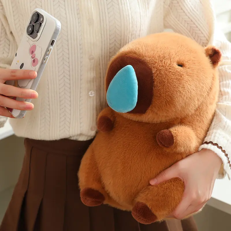Kawaii Capybara Plush Simulation Animals With Stretchable Nasal Mucus Cute Capibara Fluffty Soft Stuffed Plush Doll Kid Gift