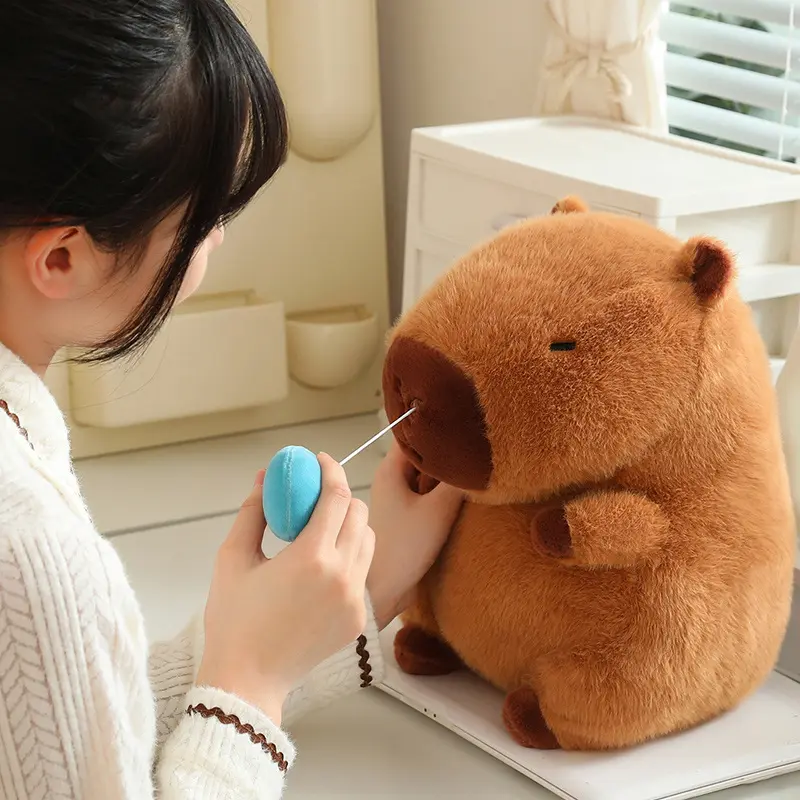 Kawaii Capybara Plush Simulation Animals With Stretchable Nasal Mucus Cute Capibara Fluffty Soft Stuffed Plush Doll Kid Gift