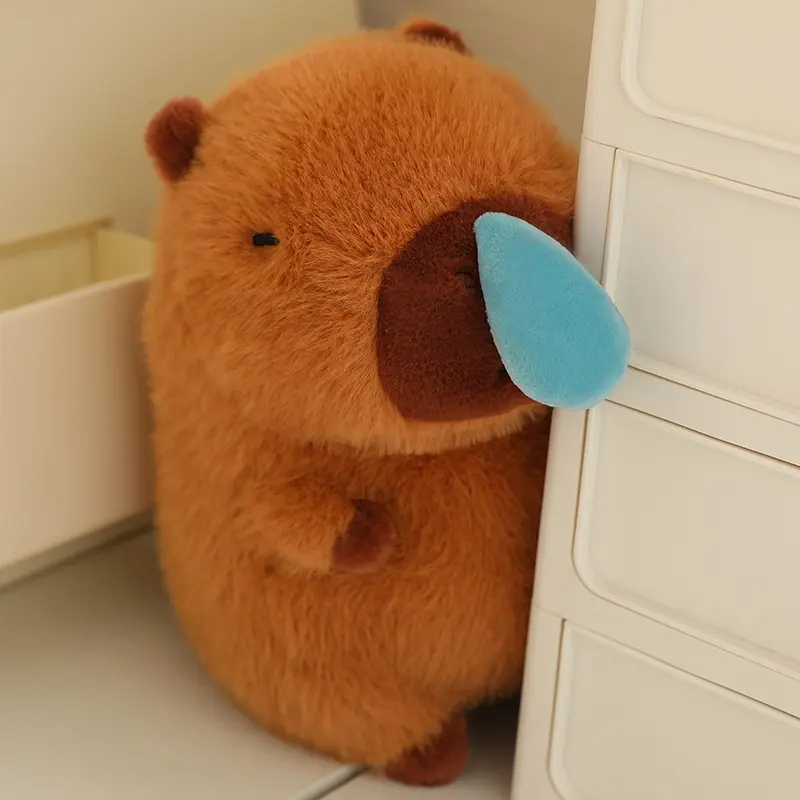 Kawaii Capybara Plush Simulation Animals With Stretchable Nasal Mucus Cute Capibara Fluffty Soft Stuffed Plush Doll Kid Gift