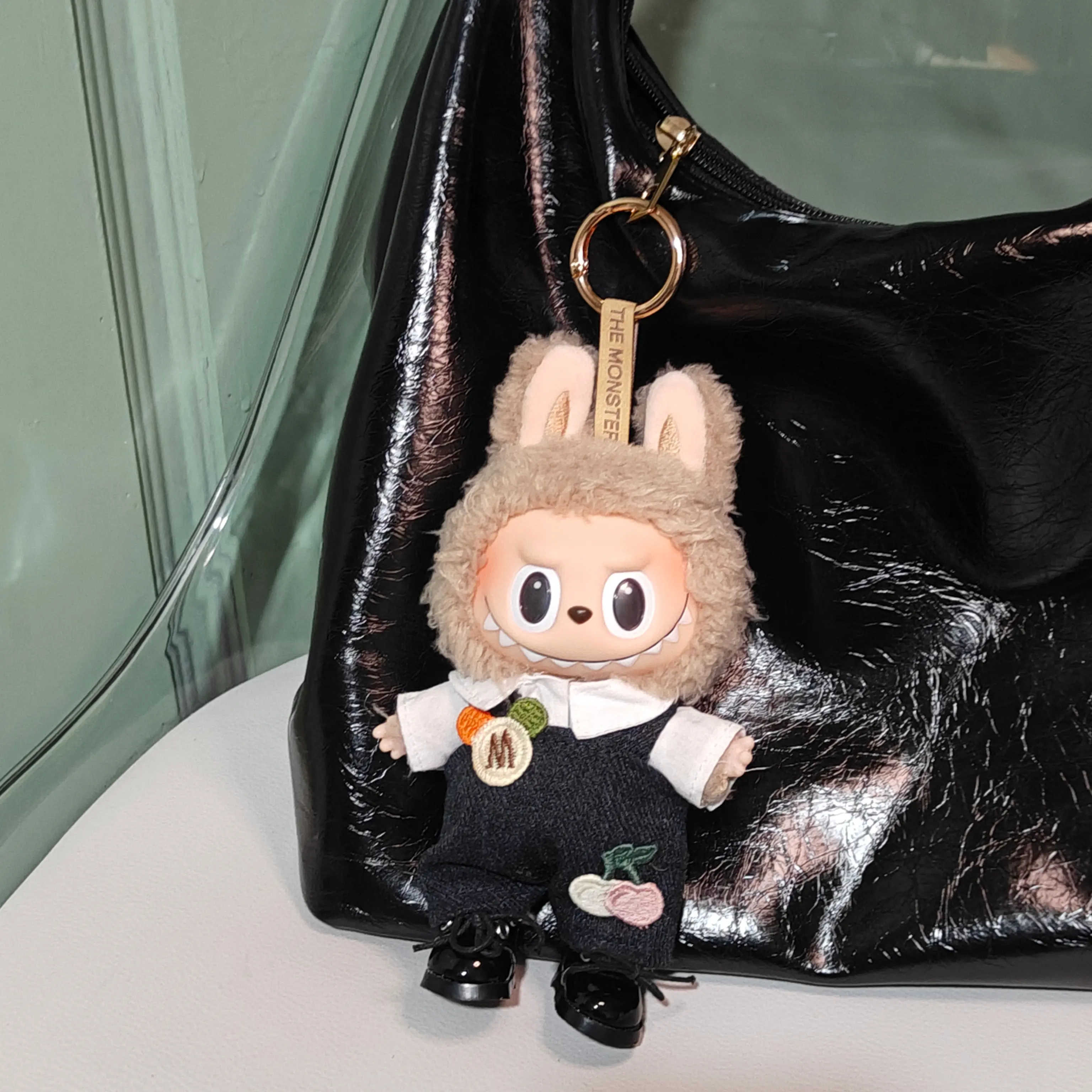For 17cm Labubu Ropa Cartoon Rabbit Doll overalls Casual Style Labubu Outfit Labubu Accessories