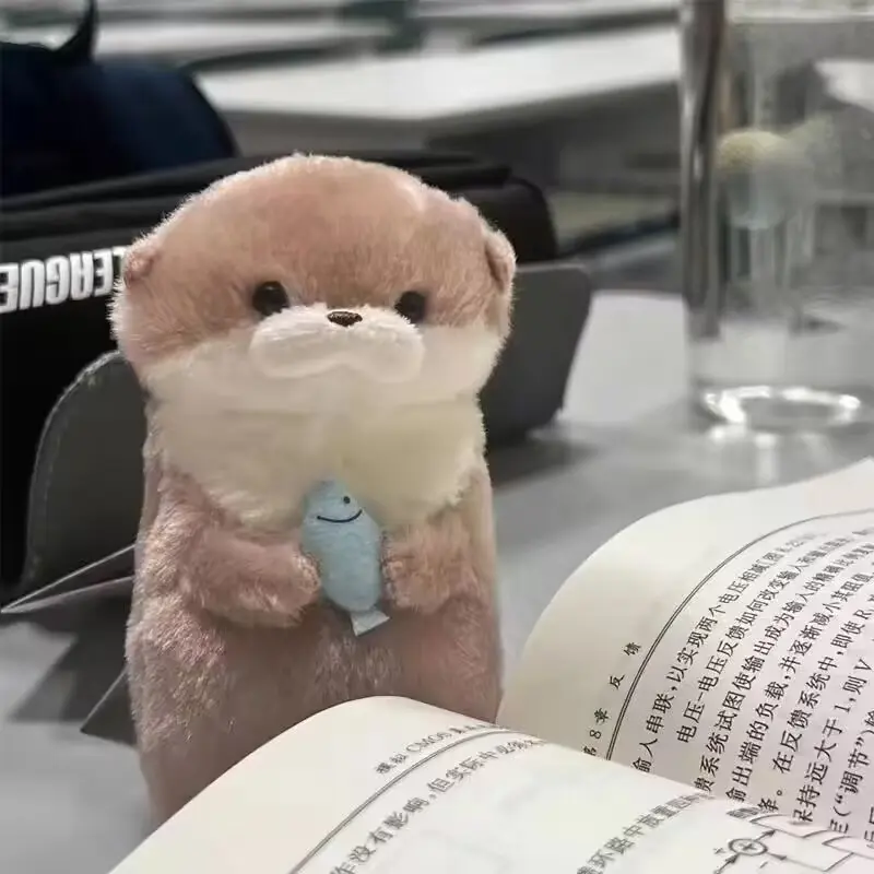 Amuse Cute Fish Hugging Little Otter Plush Doll Pendant Doll Children Couples Holiday Birthday Gifts Bedroom Sofa Decoration