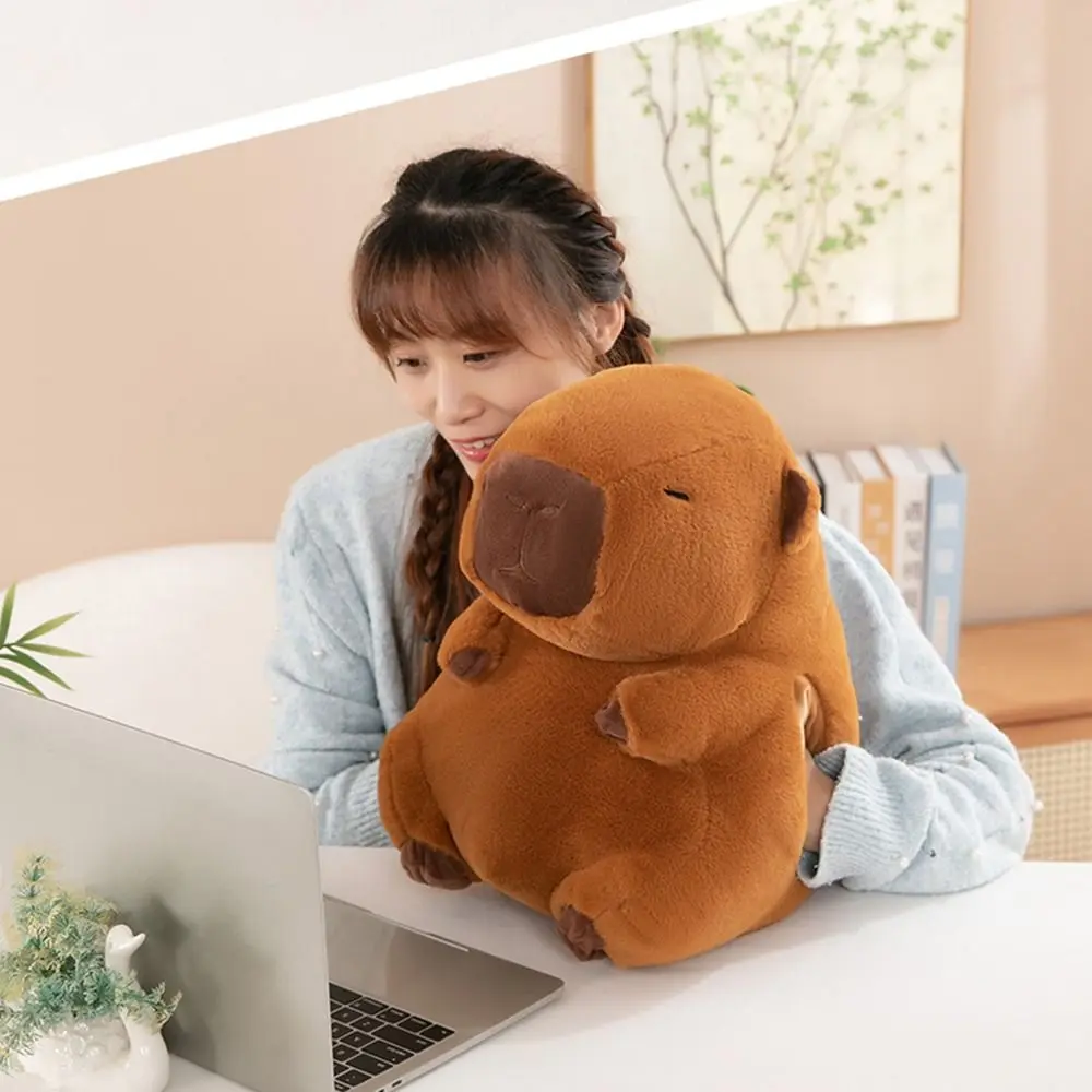 Soft Capybara Hand Warmer Pillow Cartoon Funny Capybara Plush Hand Warmer Stuffed Cute Capybara Plush Stuffed Doll