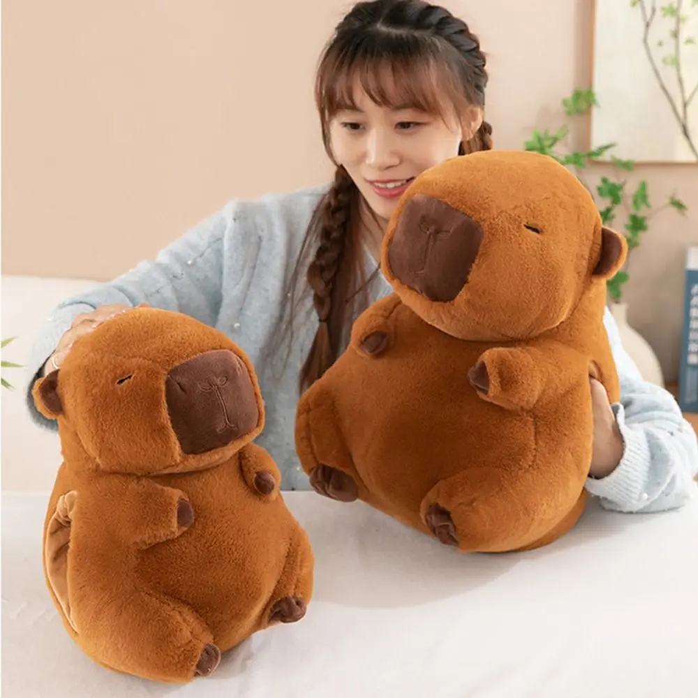 Soft Capybara Hand Warmer Pillow Cartoon Funny Capybara Plush Hand Warmer Stuffed Cute Capybara Plush Stuffed Doll