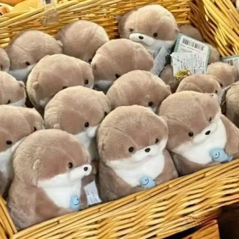 Amuse Cute Fish Hugging Little Otter Plush Doll Pendant Doll Children Couples Holiday Birthday Gifts Bedroom Sofa Decoration