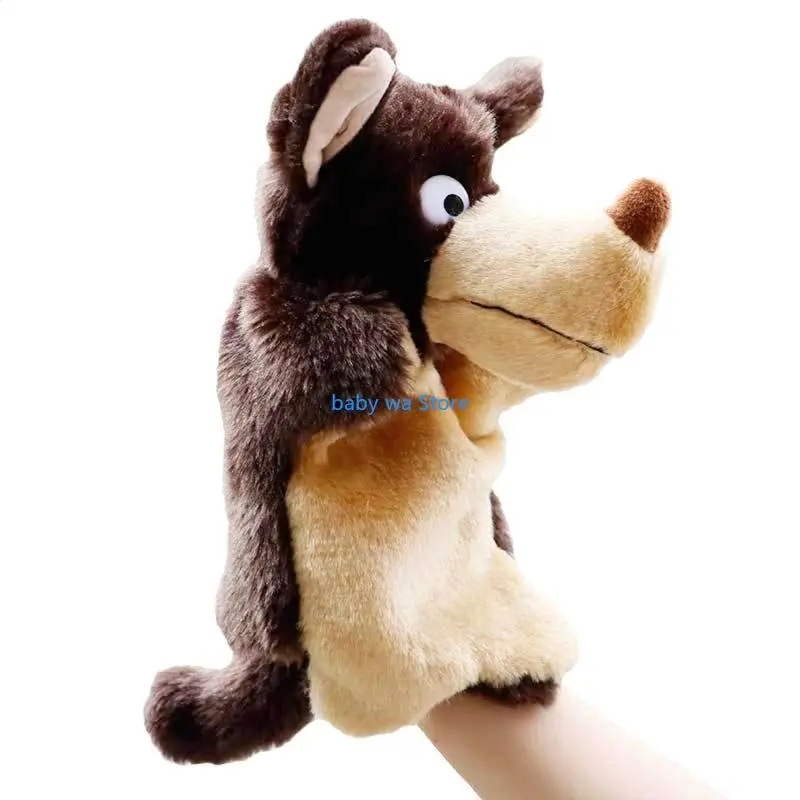 Wolf Hand Puppet for Kids Plush Puppet Toy for Storytelling Role-Play Big for Grey Wolf Hand Puppet Cloth To 4XBD