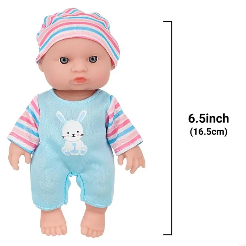 54DF Reborns Toy Baby Doll Life Like Caucasian Doll Child Parenting Game Toy 16.5cm