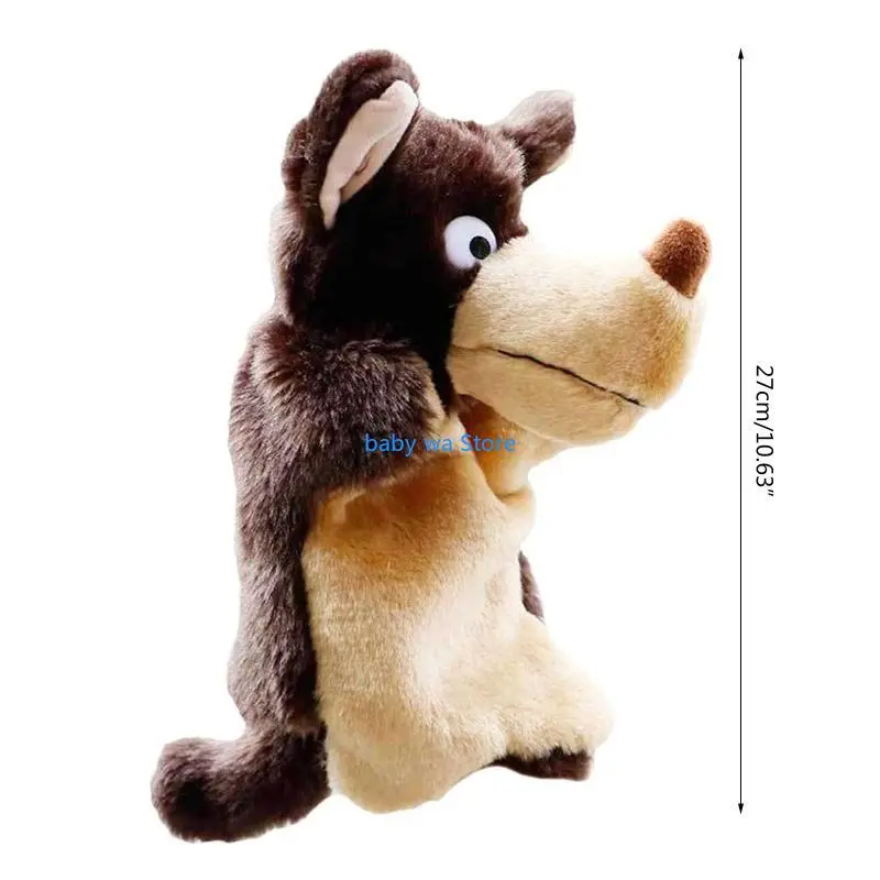 Wolf Hand Puppet for Kids Plush Puppet Toy for Storytelling Role-Play Big for Grey Wolf Hand Puppet Cloth To 4XBD