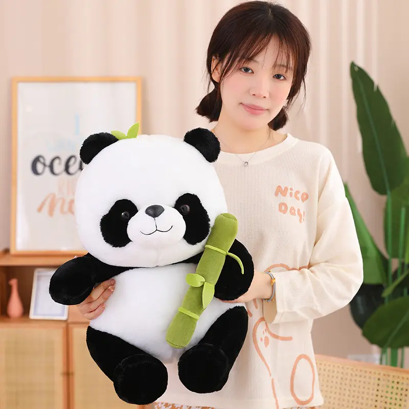 20cm Kawaii Panda With Bamboo Soft Stuffed International Favorite Dolls Birthday Christmas Gifts Presents For Kids