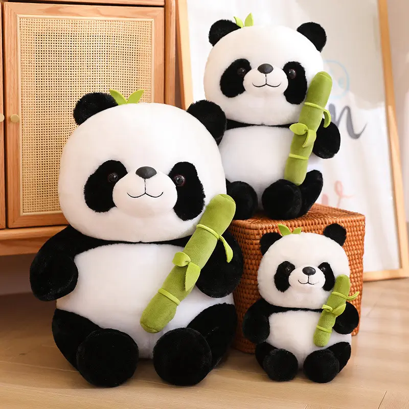 20cm Kawaii Panda With Bamboo Soft Stuffed International Favorite Dolls Birthday Christmas Gifts Presents For Kids