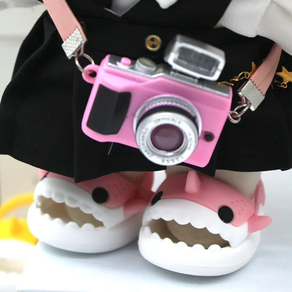 Cartoon Rubber Slippers for Mini Labubu 17cm Vinyl Dolls Macaron Style