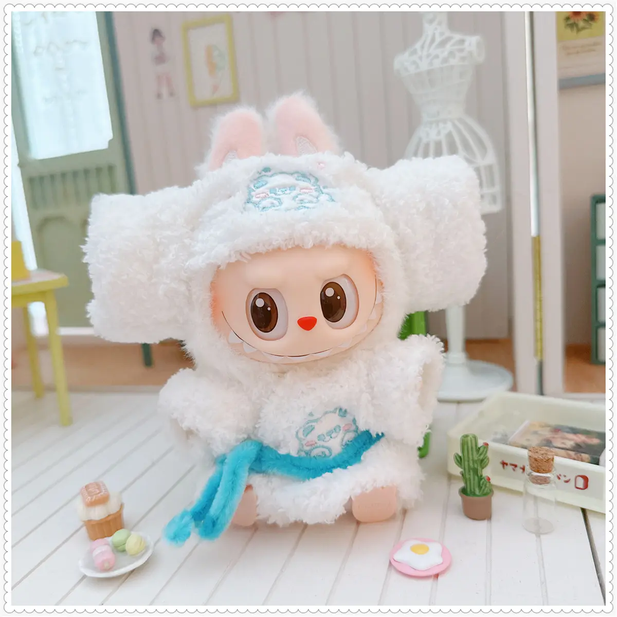 Labubu 3.0 Bathrobe Sleeping Robe Doll Clothes Casual Shower Set for 15/17cm Doll