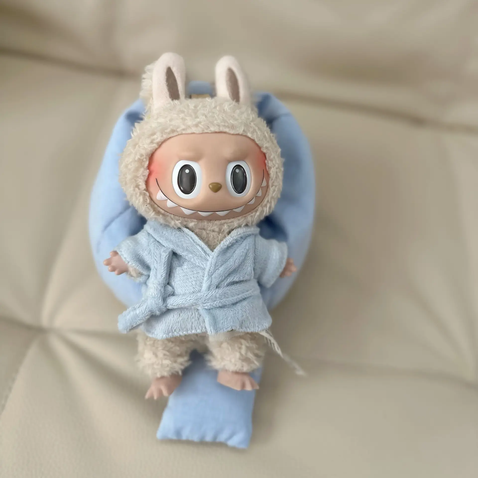 Labubu 3.0 Bathrobe Sleeping Robe Doll Clothes Casual Shower Set for 15/17cm Doll