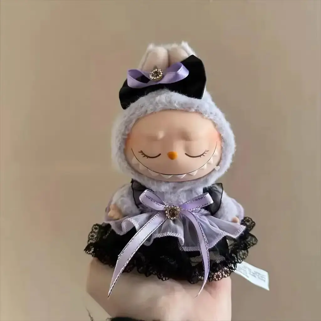 Labubu Accessories: Pink Ribbon Dress - Cute 15/17cm Vinyl Doll Fairy Costume