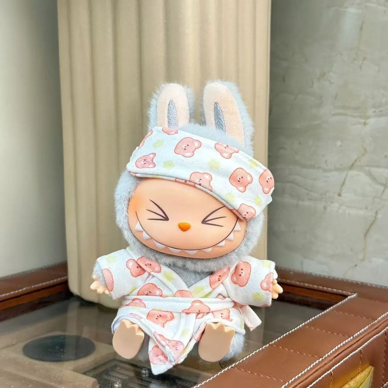 Labubu 3.0 Bathrobe Sleeping Robe Doll Clothes Casual Shower Set for 15/17cm Doll