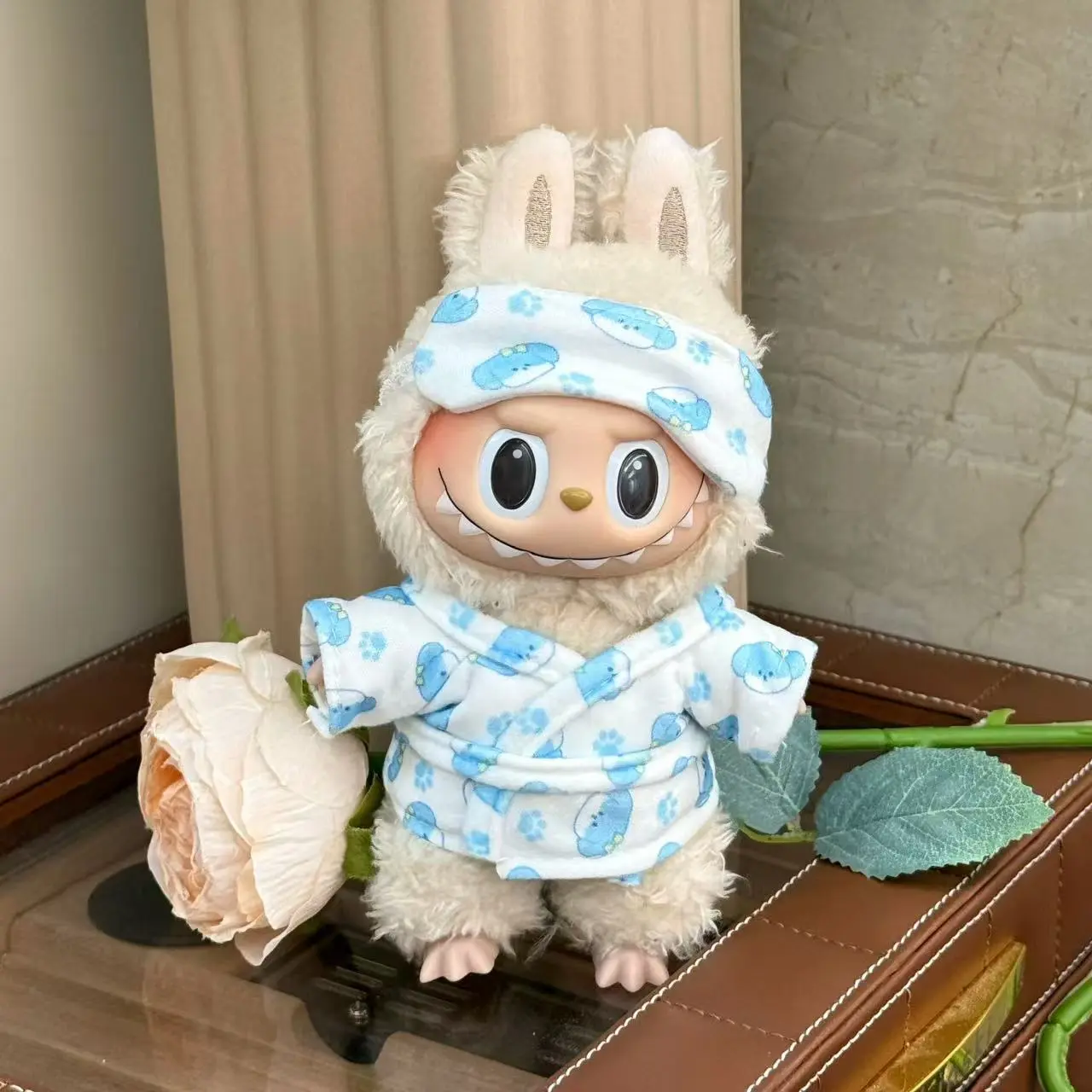 Labubu 3.0 Bathrobe Sleeping Robe Doll Clothes Casual Shower Set for 15/17cm Doll