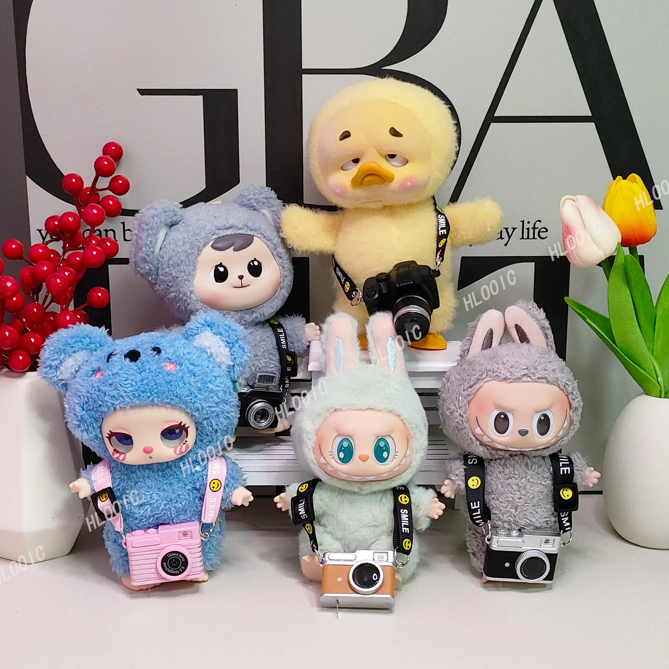 Doll Camera  can flash,for Labubu Macaron Liila Lucky Cat  Labubu V2  & Bao-ao &UpsetDuck Upset Duck & 15-20cm Cotton Doll & Bly