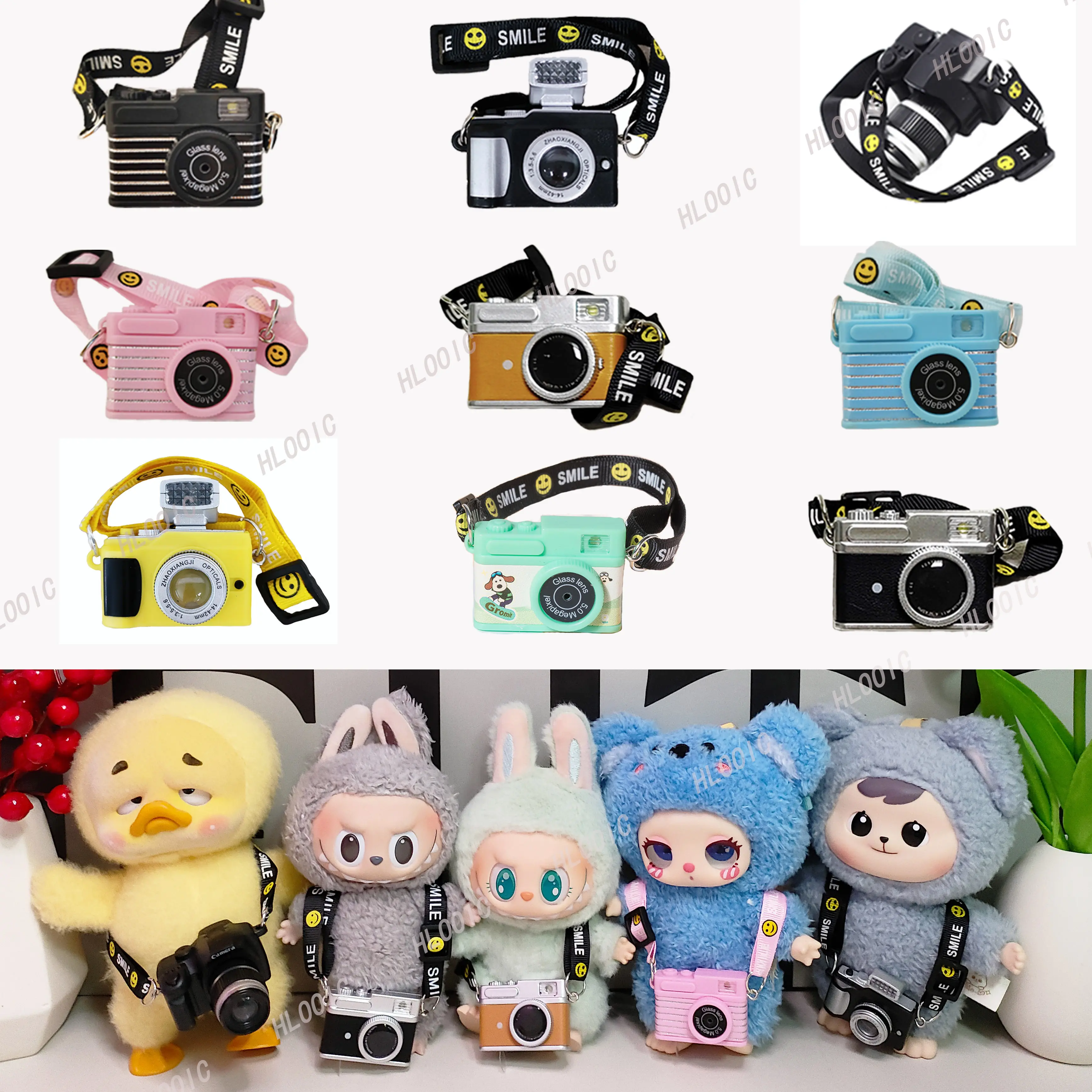 Doll Camera  can flash,for Labubu Macaron Liila Lucky Cat  Labubu V2  & Bao-ao &UpsetDuck Upset Duck & 15-20cm Cotton Doll & Bly