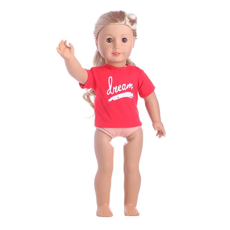 Doll T-shirt Solid Color/Personal Printing Whale Monkey For 18 Inch American Doll Girls & 43 Cm New Born Baby Items,Doll Clothes