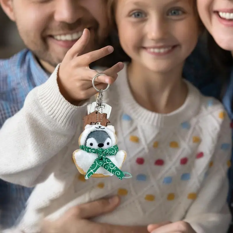 Plush Penguin Pendant Bag Pendant Stuffed Animal Keychain Charm Party Favor Portable Comfortable Backpack Charm Accessories for