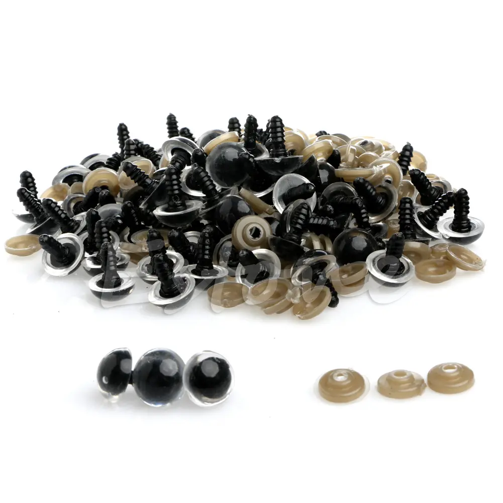 100Pcs/Set 10mm Plastic Safety Eyes For Teddy Bear for Doll Animal Puppet Craft