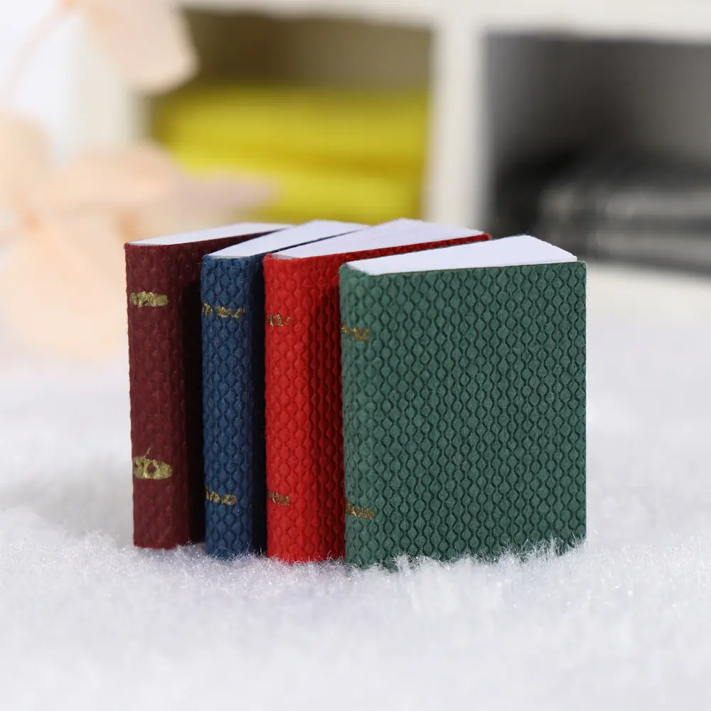 3/4PCS 1/12 Scale Miniature Book Model Can Be Opened Dollhouse Scene Supplies Mini Photo Props Playing House Accessories