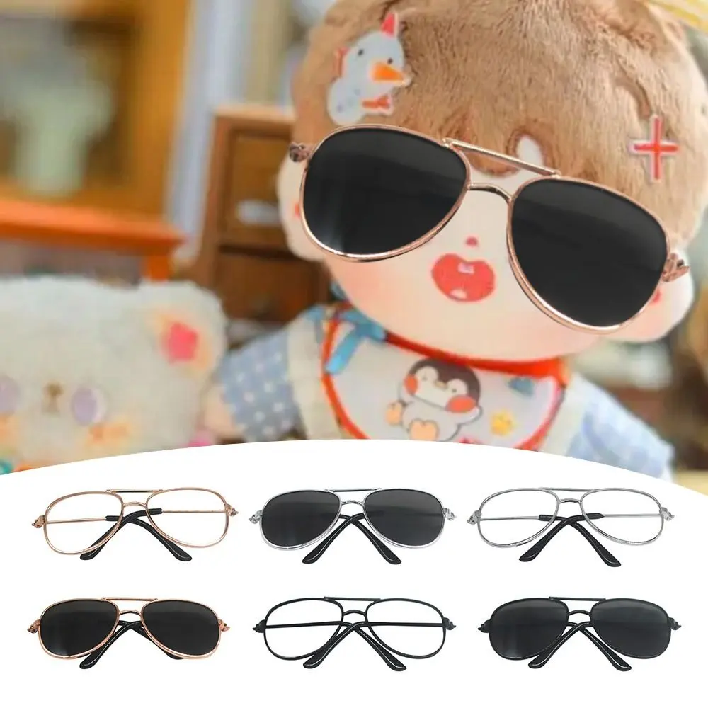 Square Frame Doll Glasses Creative Metal Plush Doll Eyeglasses Photo Prop Doll Accessories Fashion Pets Glasses for Dolls