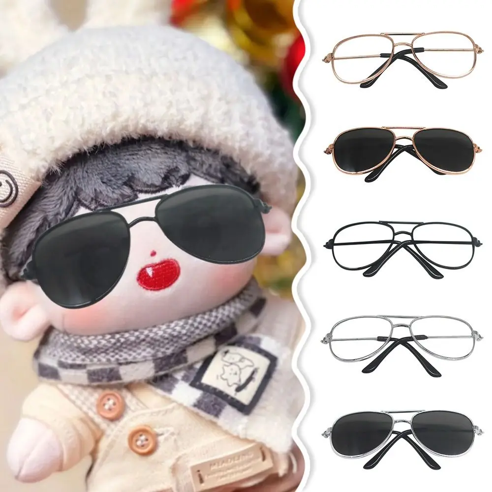 Square Frame Doll Glasses Creative Metal Plush Doll Eyeglasses Photo Prop Doll Accessories Fashion Pets Glasses for Dolls