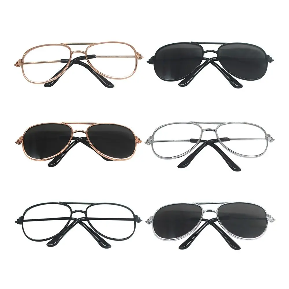 Square Frame Doll Glasses Creative Metal Plush Doll Eyeglasses Photo Prop Doll Accessories Fashion Pets Glasses for Dolls