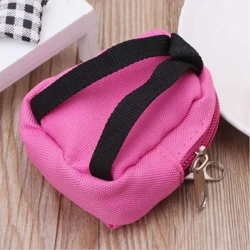 Solid Canvas Backpack for 30Cm 11.8inch Doll Accessories Zipper Schoolbag 1/6 BJD Blyth Doll Bag,Miniature items Baby Gifts