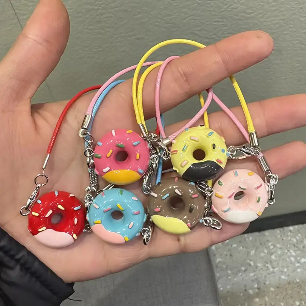 For Cute Labubu Plush Doll Donut Pendant Mini Decoration Dolls Clothes Accessories Dolls House Micro Scene Photo Props