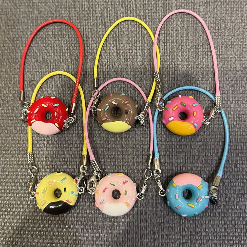 For Cute Labubu Plush Doll Donut Pendant Mini Decoration Dolls Clothes Accessories Dolls House Micro Scene Photo Props