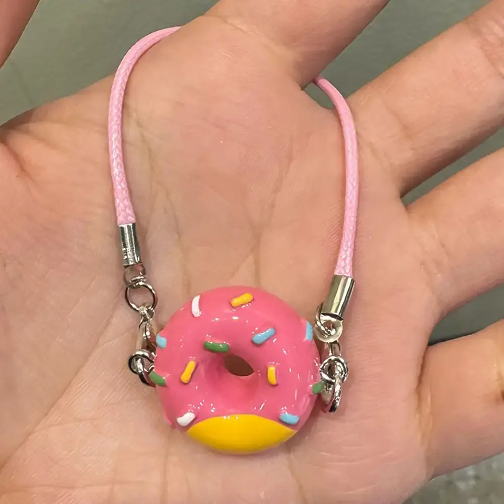 For Cute Labubu Plush Doll Donut Pendant Mini Decoration Dolls Clothes Accessories Dolls House Micro Scene Photo Props