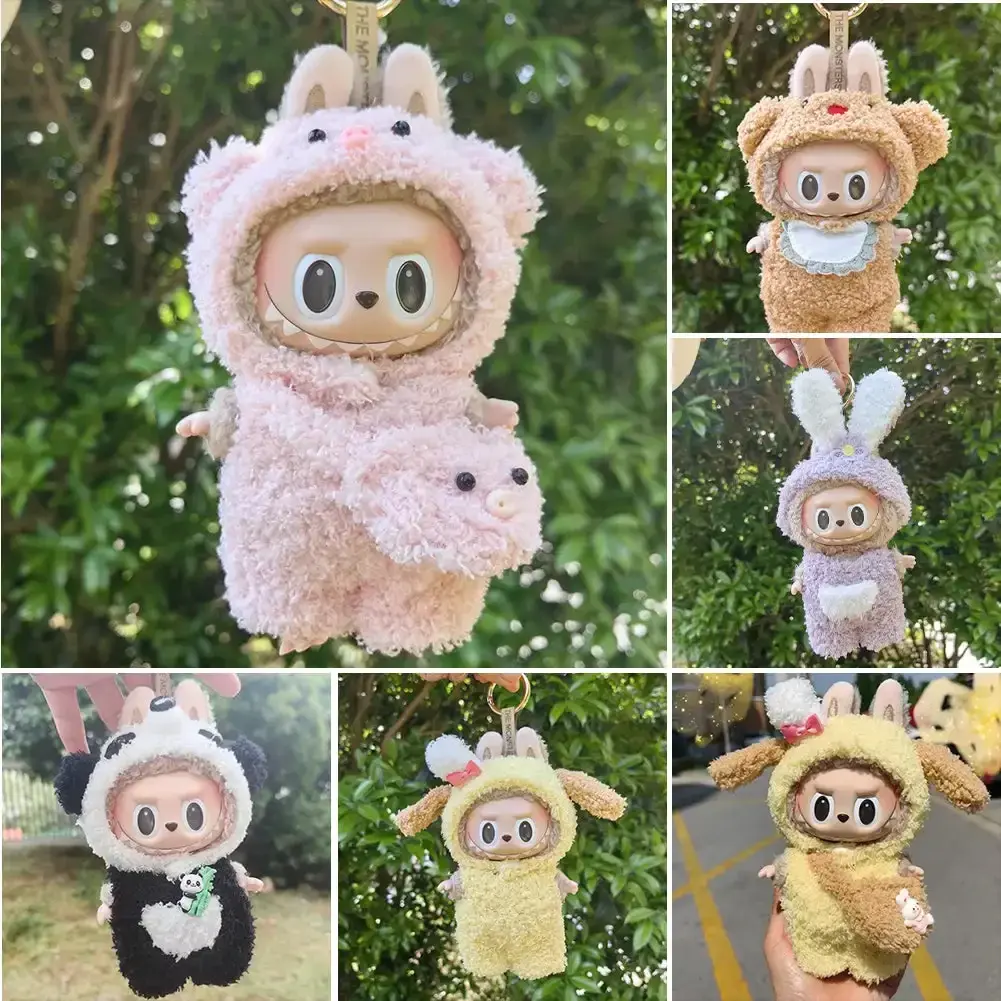 Cute Panda Clothes For Labubu Doll Clothes Doll Clothes Color Match Hoodies Dolls Accessories Cute Decoration Little Cloths