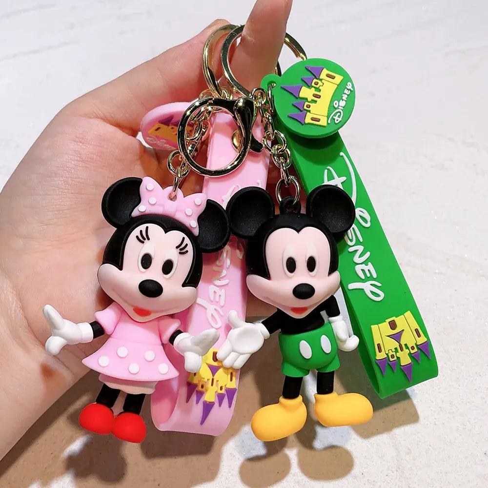 Disney Mickey Cute Minnie Keychain Cartoon Stitch Keyring Anime Student Bag Hanging All-match Car Key Chain Gifts