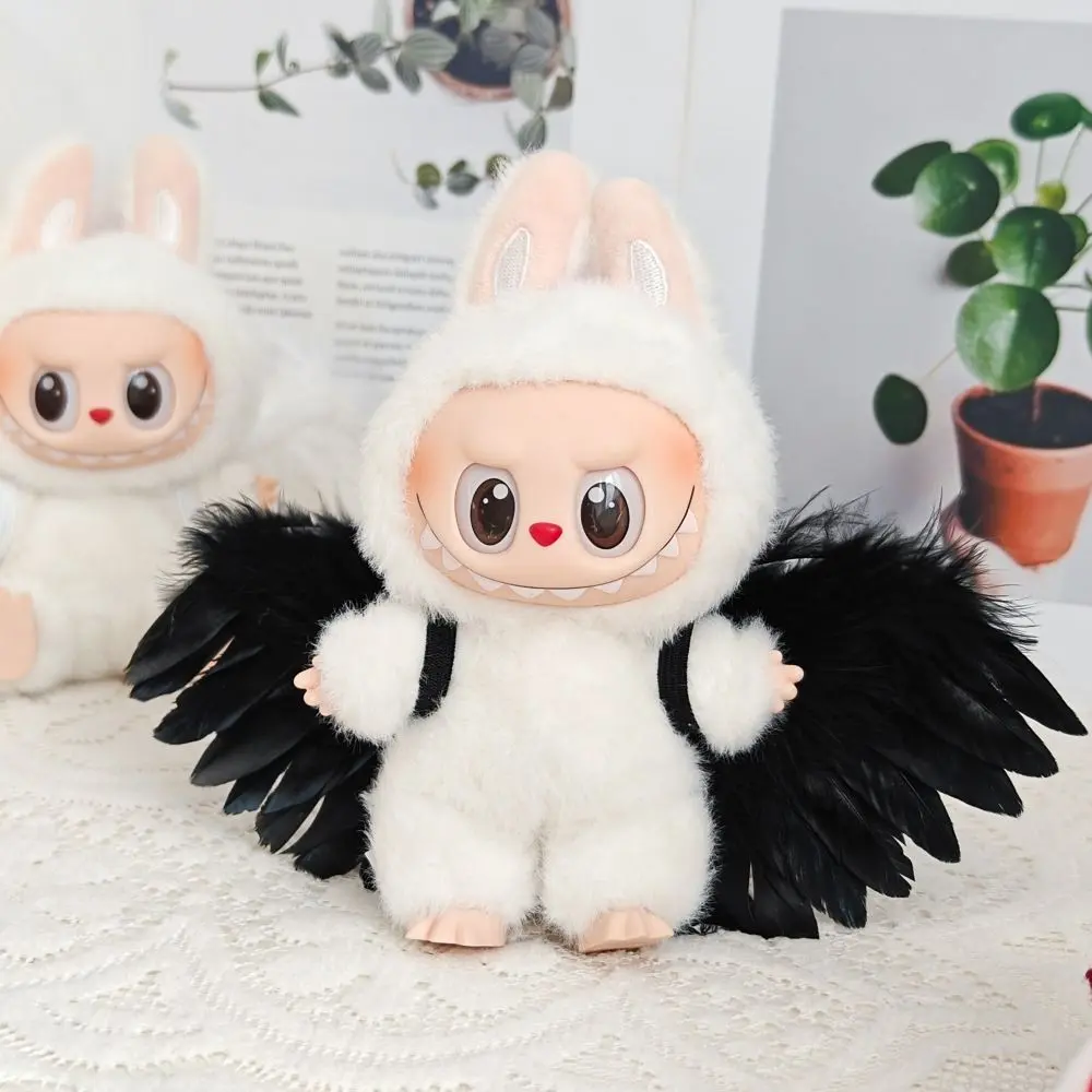 Doll's Wing For Labubu Doll DIY Feather Angel Wing Newborn Props Accessories Feather Birthday Gift White/Black