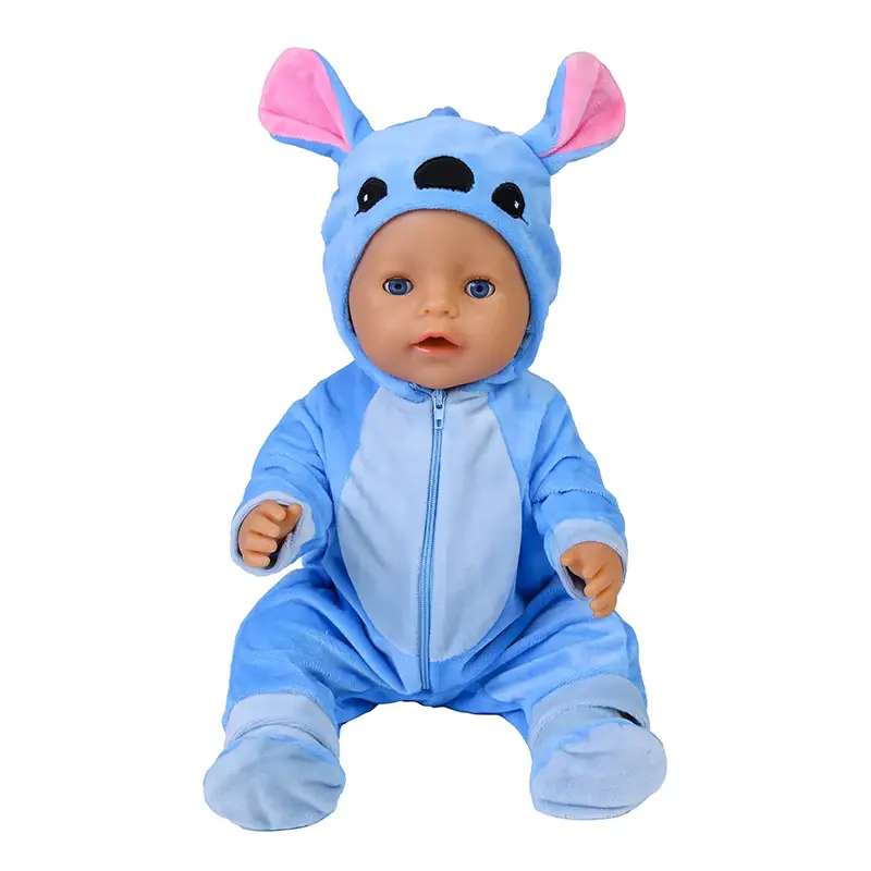 43 cm Doll Outfits for 17-18Inch Dolls Baby Born Doll Cute Jumpers Rompers Suit+Shoes Warm Clothes on A Doll Baby Christmas Gift