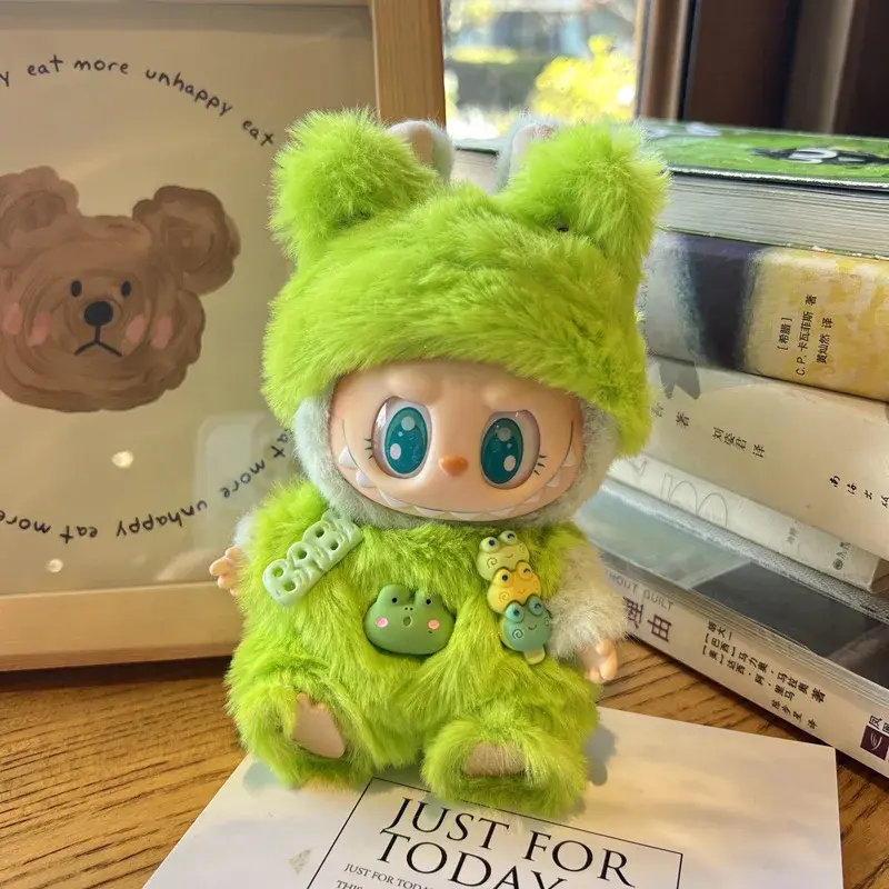 Labubu Clothes Set Frog Style Trendy Outfit for Labubu V1 V2 Korea Kpop Exo Dolls Accessories